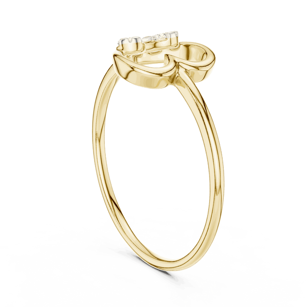 Driona Jewels Heart Diamond Ring | 14K Gold Three Stone Promise Ring