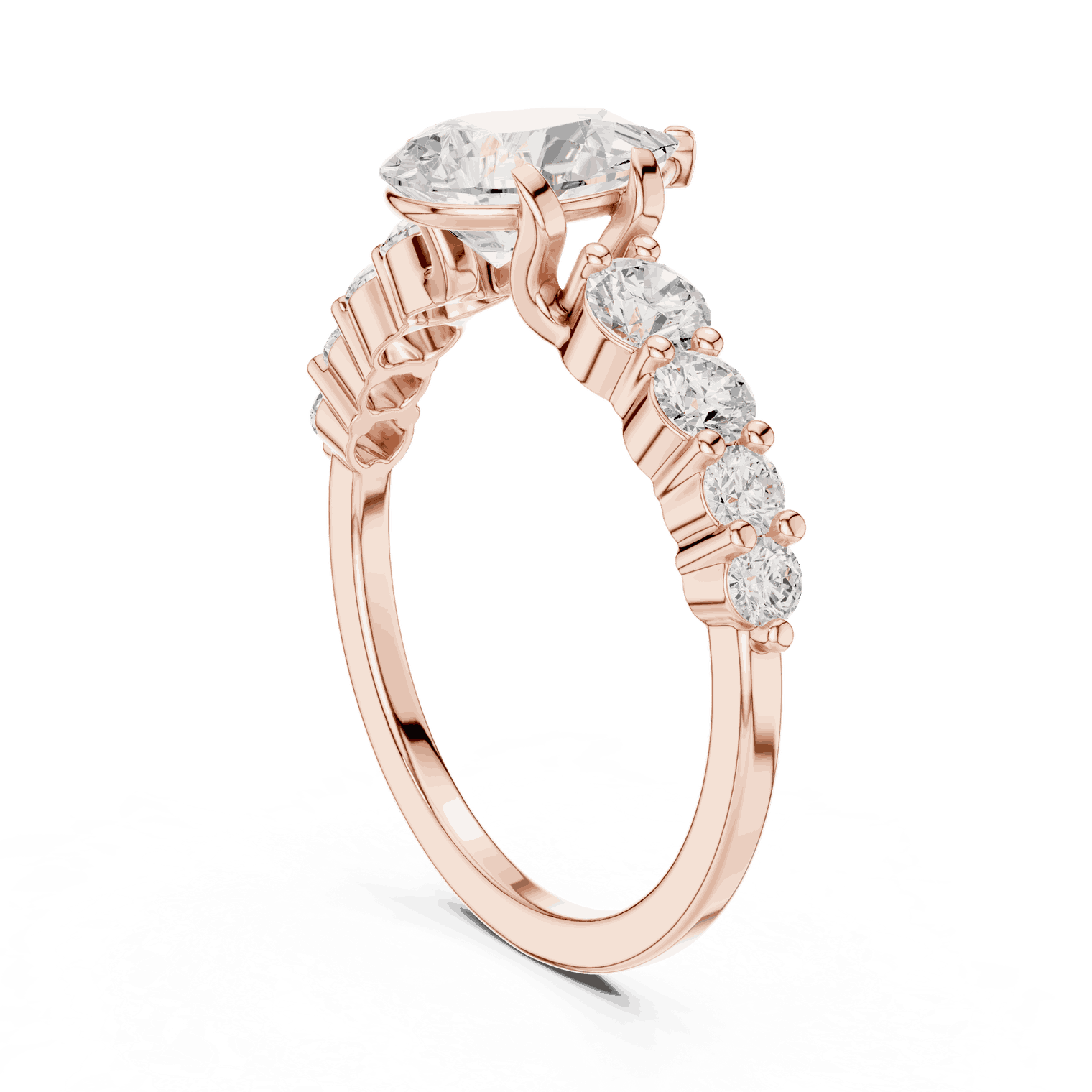 Oval Diamond Cluster Engagement Ring Rose Gold 18K | Lab Grown | Driona Jewels