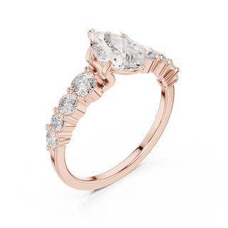Oval Diamond Cluster Engagement Ring Rose Gold 18K | Lab Grown | Driona Jewels