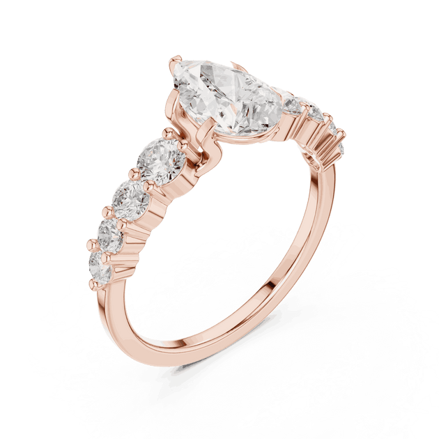 Oval Diamond Cluster Engagement Ring Rose Gold 18K | Lab Grown | Driona Jewels