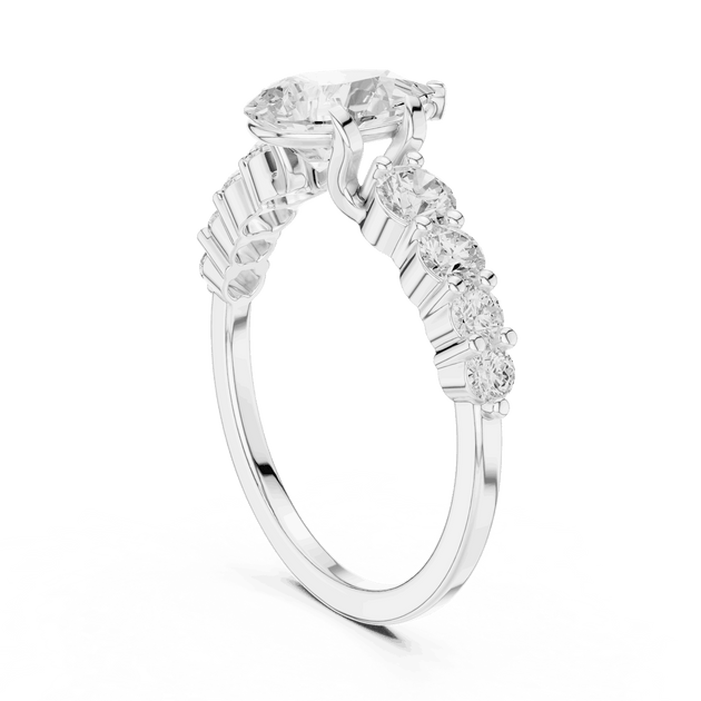 Oval Diamond Cluster Engagement Ring Rose Gold 18K | Lab Grown | Driona Jewels