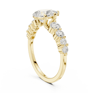Oval Diamond Cluster Engagement Ring Rose Gold 18K | Lab Grown | Driona Jewels