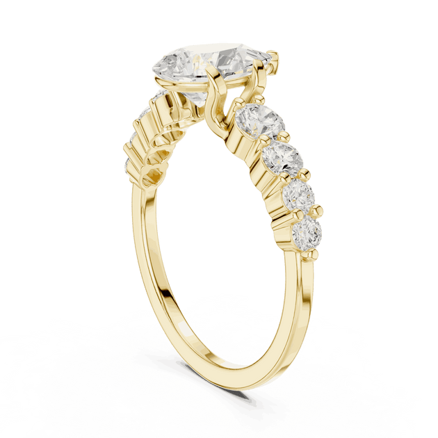 Oval Diamond Cluster Engagement Ring Rose Gold 18K | Lab Grown | Driona Jewels