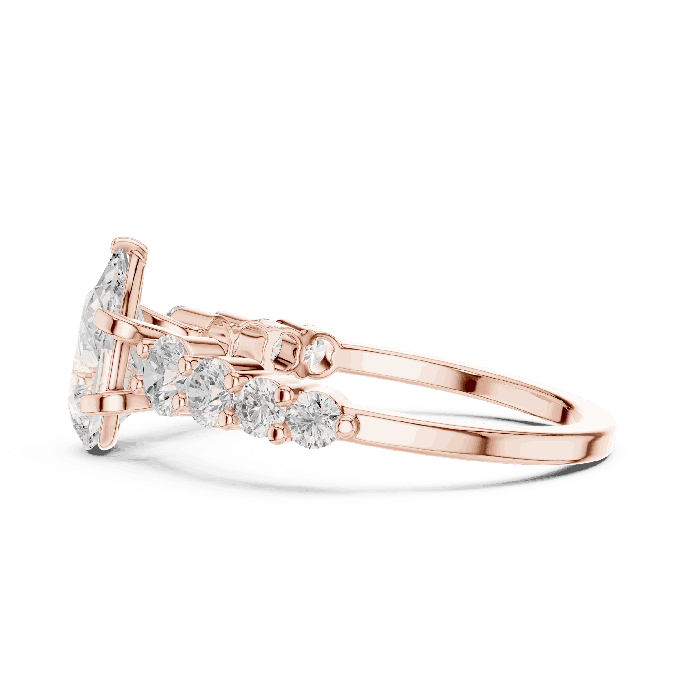 Oval Diamond Cluster Engagement Ring Rose Gold 18K | Lab Grown | Driona Jewels