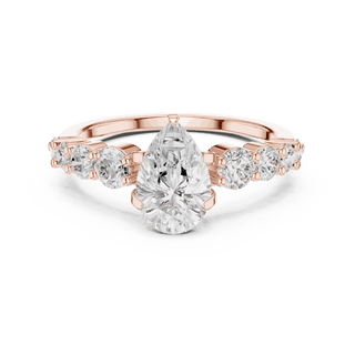 Oval Diamond Cluster Engagement Ring Rose Gold 18K | Lab Grown | Driona Jewels