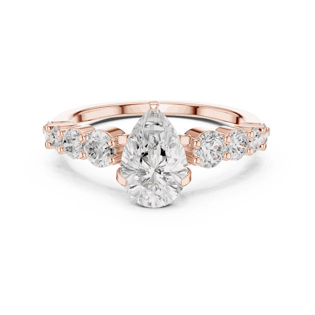 Oval Diamond Cluster Engagement Ring Rose Gold 18K | Lab Grown | Driona Jewels
