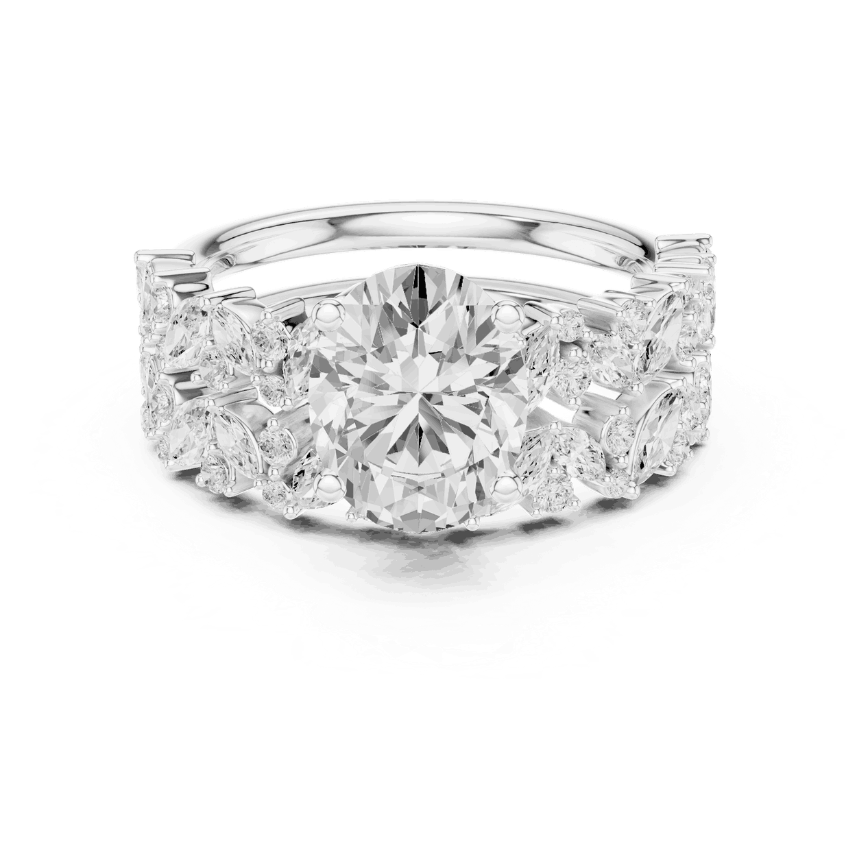Oval Diamond Floral Halo Engagement Ring Rose Gold 18K | Lab Grown | Driona Jewels