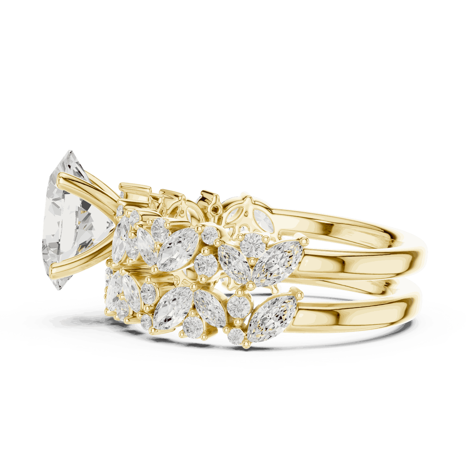 Oval Diamond Floral Halo Engagement Ring Rose Gold 18K | Lab Grown | Driona Jewels