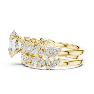 Oval Diamond Floral Halo Engagement Ring Rose Gold 18K | Lab Grown | Driona Jewels