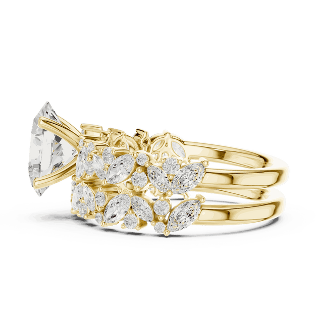 Oval Diamond Floral Halo Engagement Ring Rose Gold 18K | Lab Grown | Driona Jewels