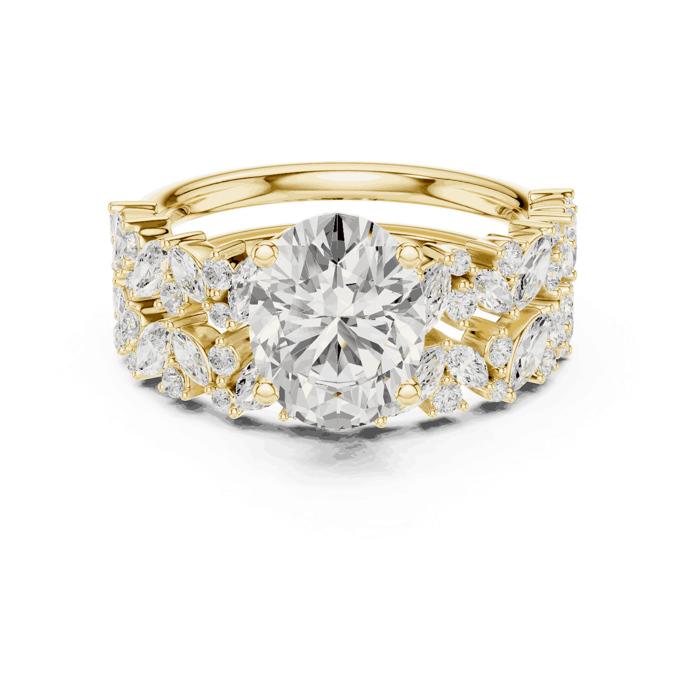 Oval Diamond Floral Halo Engagement Ring Rose Gold 18K | Lab Grown | Driona Jewels