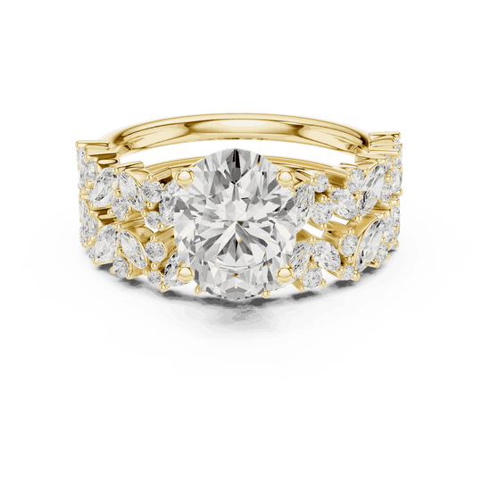 Oval Diamond Floral Halo Engagement Ring Rose Gold 18K | Lab Grown | Driona Jewels