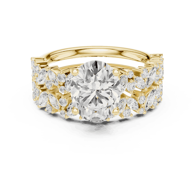 Oval Diamond Floral Halo Engagement Ring Rose Gold 18K | Lab Grown | Driona Jewels