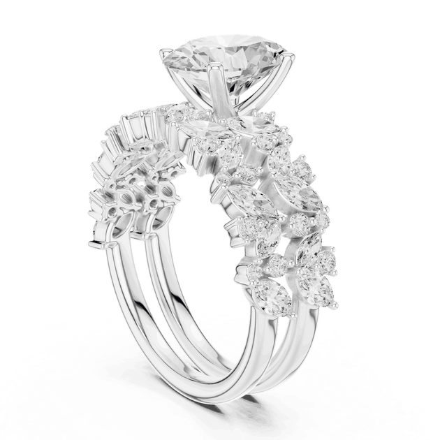 Oval Diamond Floral Halo Engagement Ring Rose Gold 18K | Lab Grown | Driona Jewels