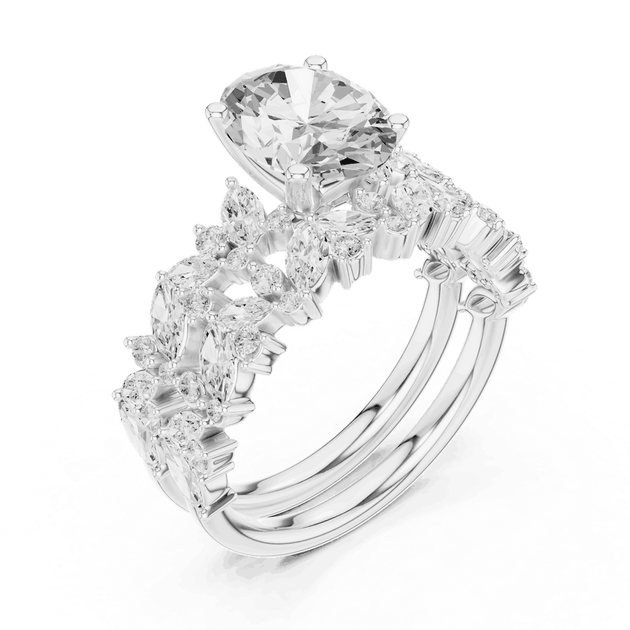 Oval Diamond Floral Halo Engagement Ring Rose Gold 18K | Lab Grown | Driona Jewels