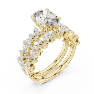 Oval Diamond Floral Halo Engagement Ring Rose Gold 18K | Lab Grown | Driona Jewels