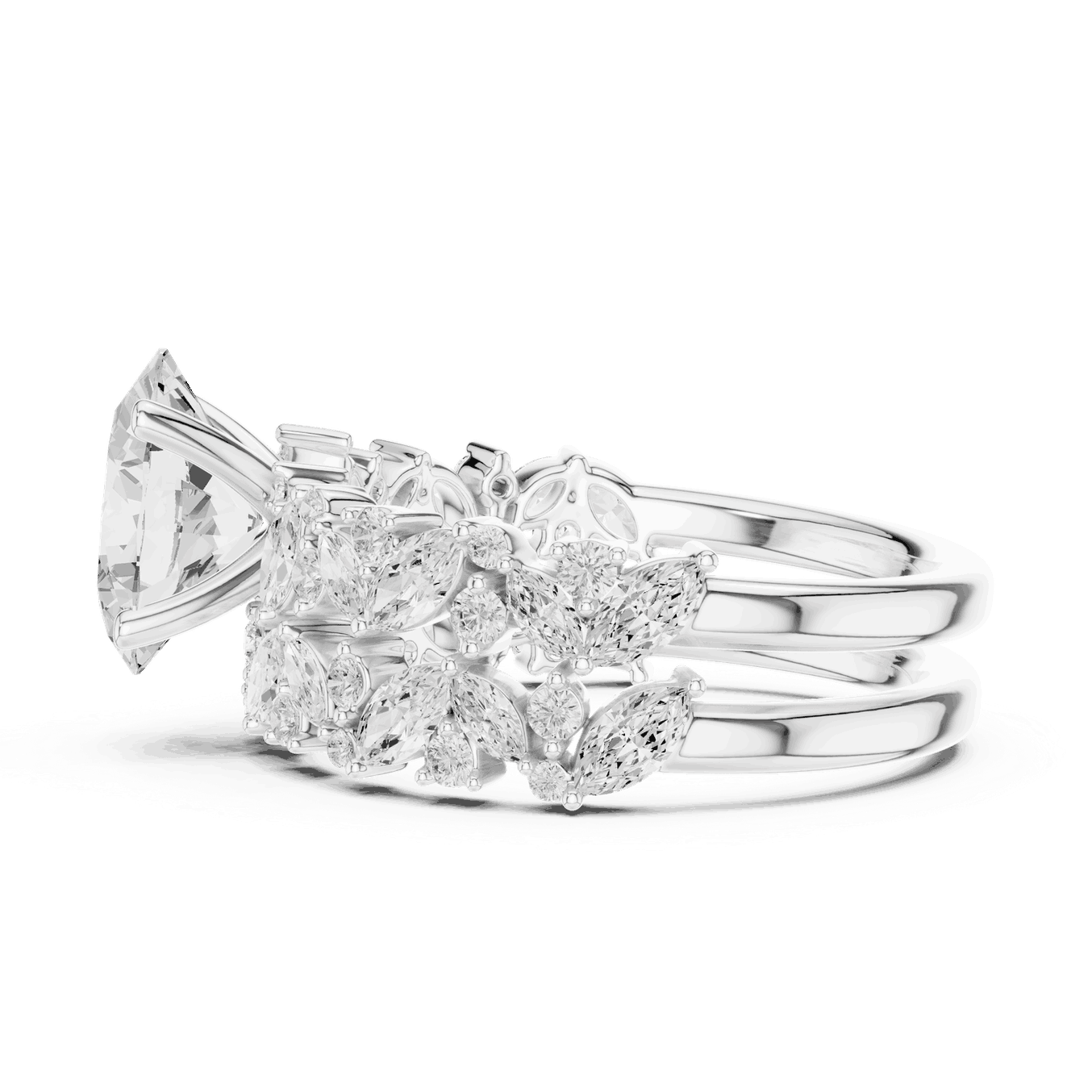 Oval Diamond Floral Halo Engagement Ring Rose Gold 18K | Lab Grown | Driona Jewels