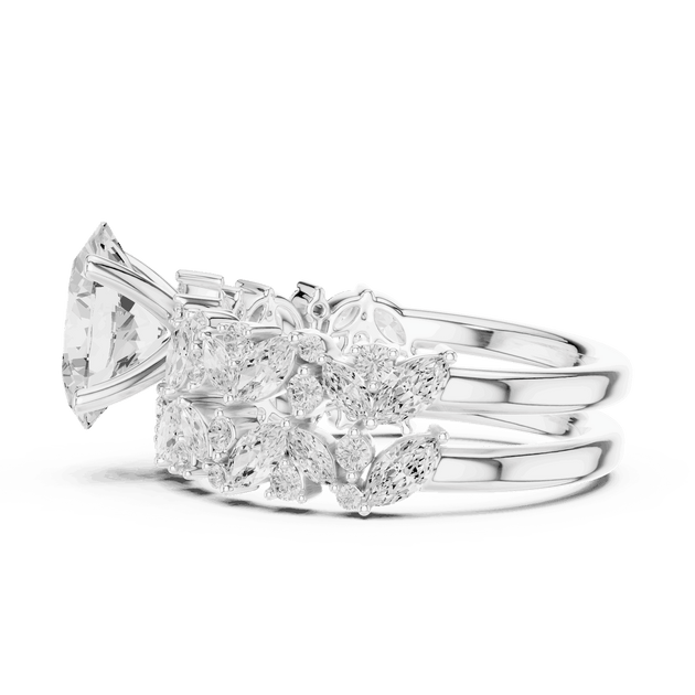 Oval Diamond Floral Halo Engagement Ring Rose Gold 18K | Lab Grown | Driona Jewels