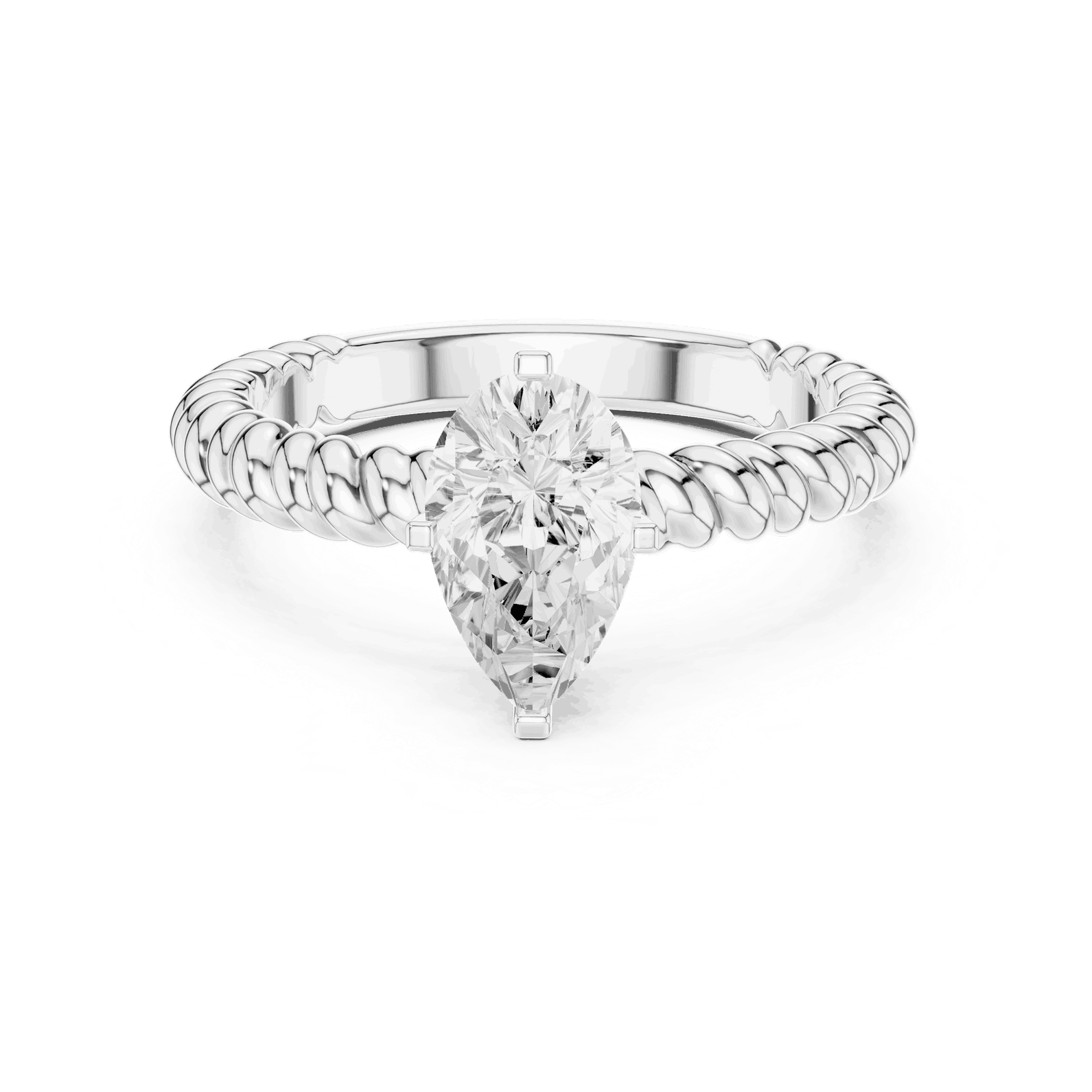 Oval Diamond Rope Band Solitaire Engagement Ring Rose Gold 18K | Lab Grown | Driona Jewels