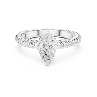 Oval Diamond Rope Band Solitaire Engagement Ring Rose Gold 18K | Lab Grown | Driona Jewels