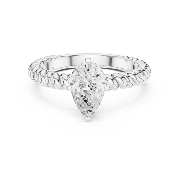 Oval Diamond Rope Band Solitaire Engagement Ring Rose Gold 18K | Lab Grown | Driona Jewels