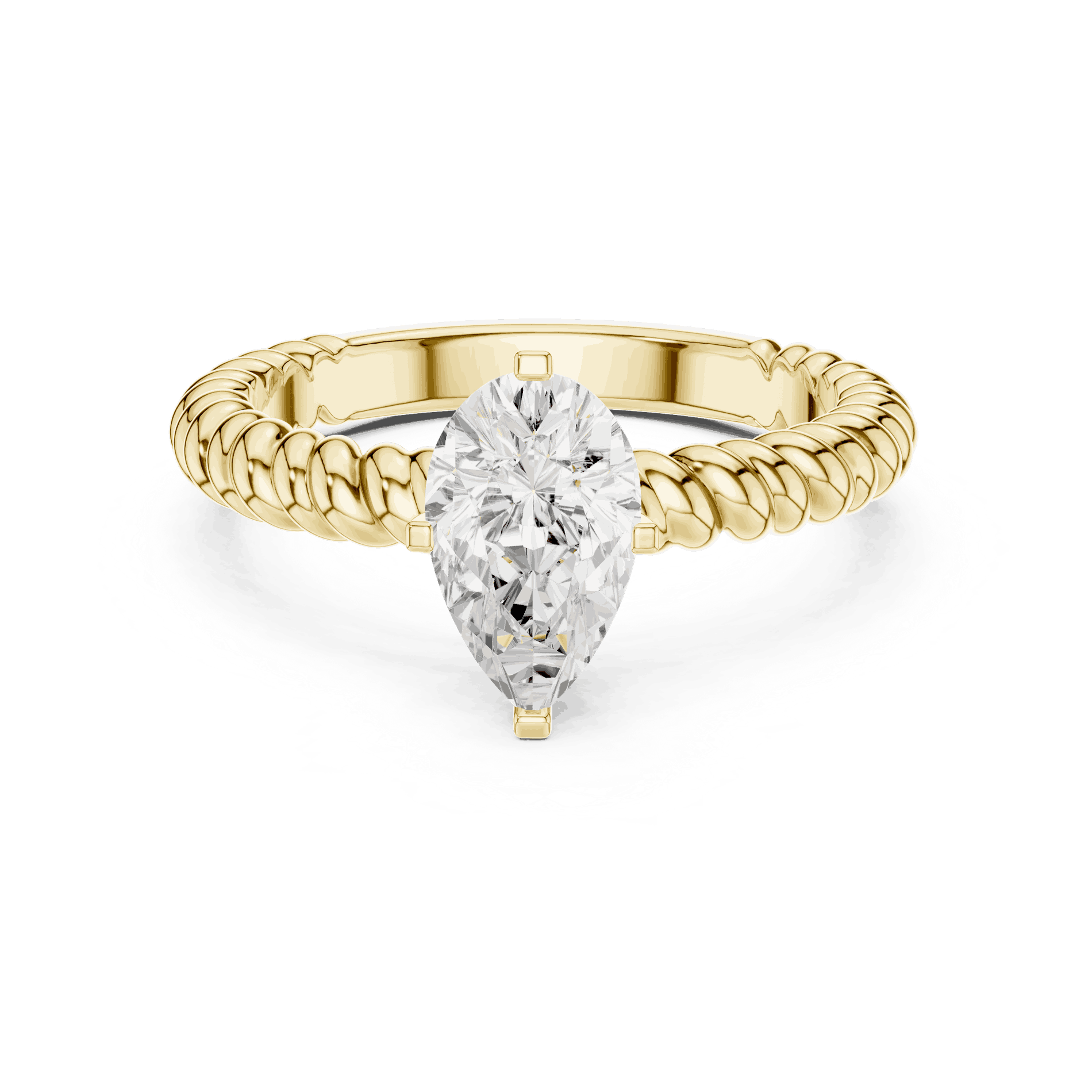 Oval Diamond Rope Band Solitaire Engagement Ring Rose Gold 18K | Lab Grown | Driona Jewels