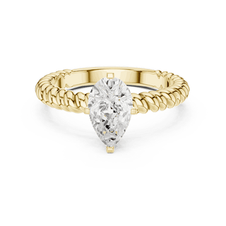 Oval Diamond Rope Band Solitaire Engagement Ring Rose Gold 18K | Lab Grown | Driona Jewels