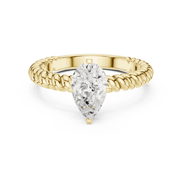 Oval Diamond Rope Band Solitaire Engagement Ring Rose Gold 18K | Lab Grown | Driona Jewels