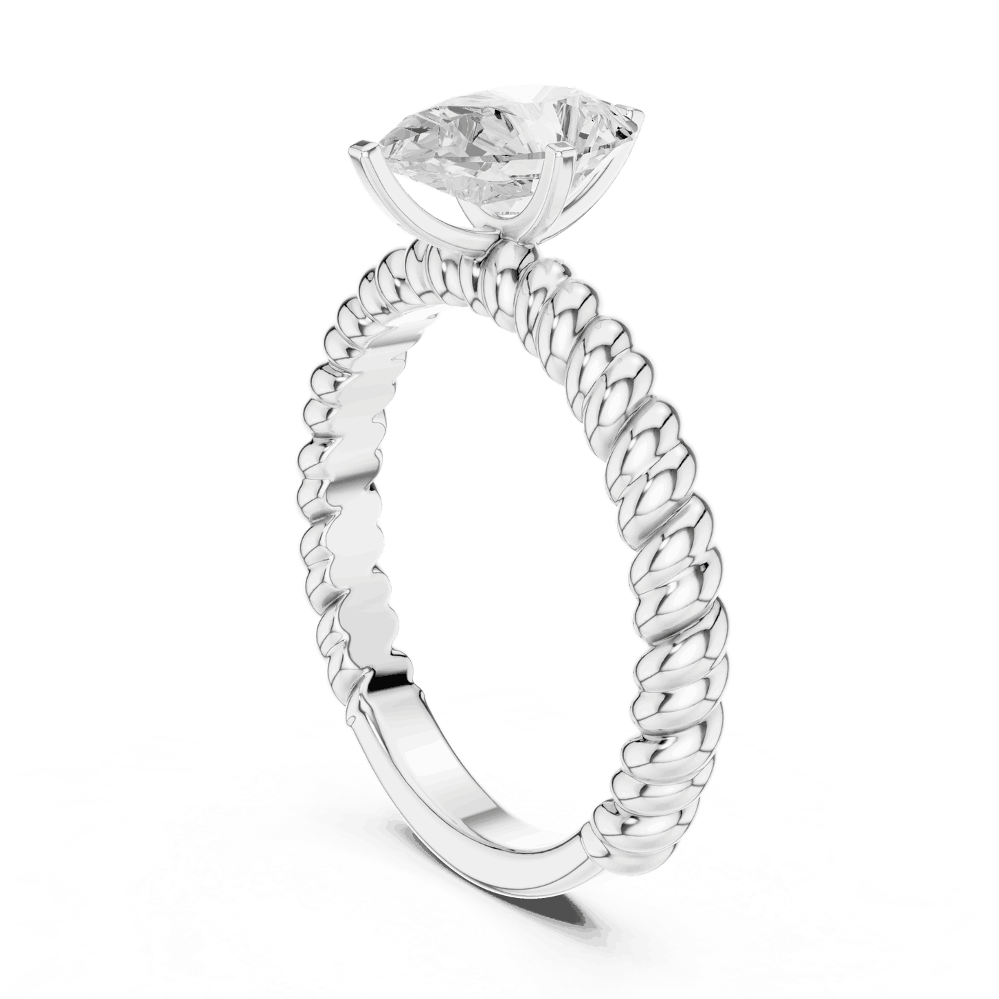 Oval Diamond Rope Band Solitaire Engagement Ring Rose Gold 18K | Lab Grown | Driona Jewels