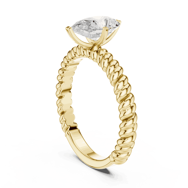 Oval Diamond Rope Band Solitaire Engagement Ring Rose Gold 18K | Lab Grown | Driona Jewels