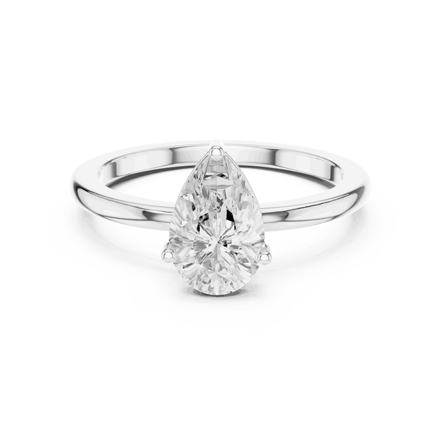 Pear Cut Solitaire Engagement Ring - Timeless Elegance