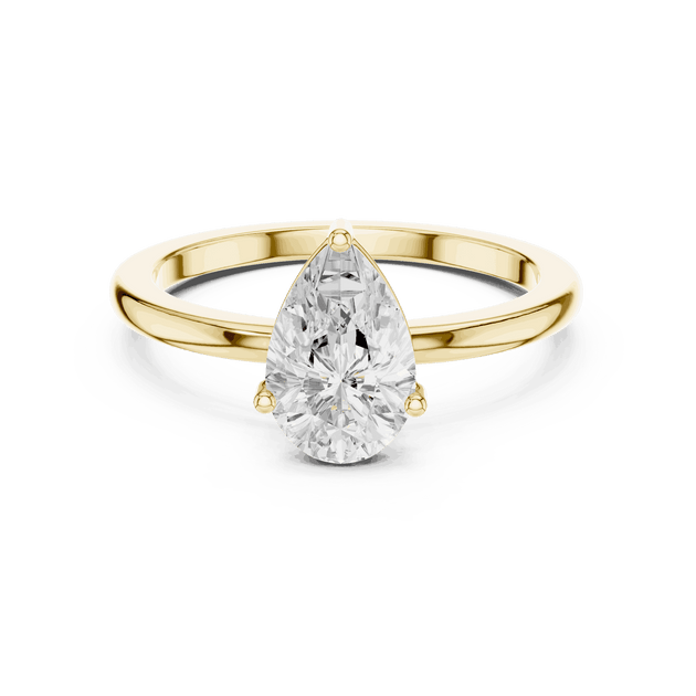Pear Cut Solitaire Engagement Ring - Timeless Elegance