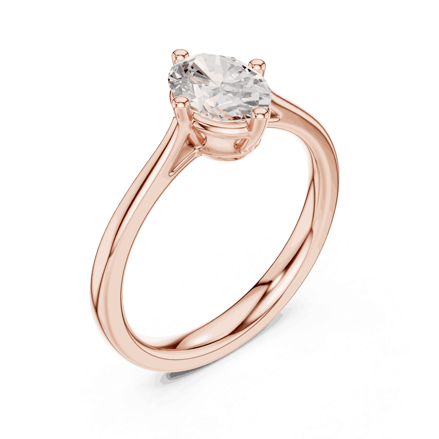 Oval Diamond Solitaire Brilliance Engagement Ring Rose Gold 18K | Lab Grown | Driona Jewels