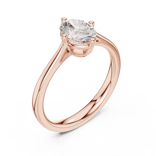 Oval Diamond Solitaire Brilliance Engagement Ring Rose Gold 18K | Lab Grown | Driona Jewels