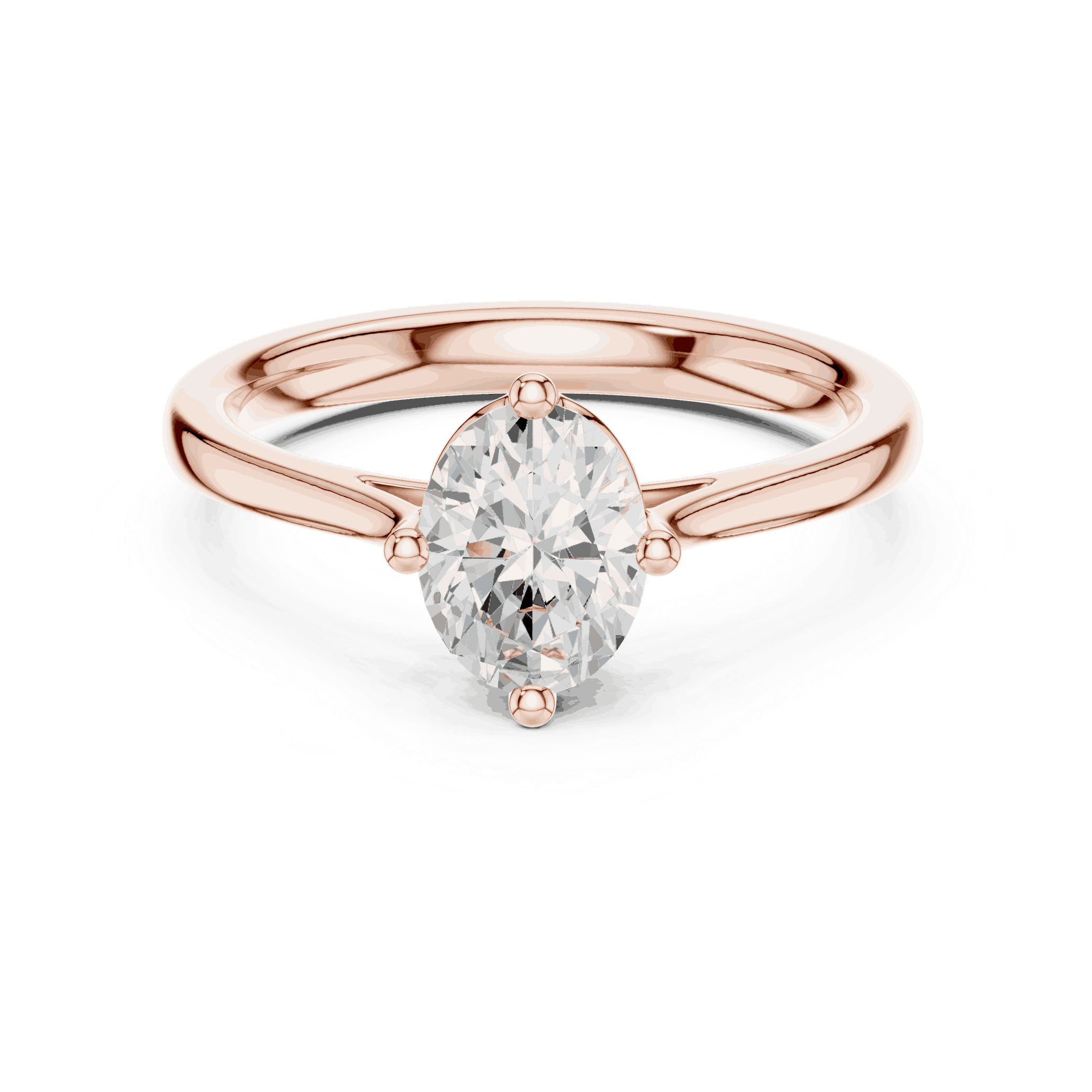 Oval Diamond Solitaire Brilliance Engagement Ring Rose Gold 18K | Lab Grown | Driona Jewels
