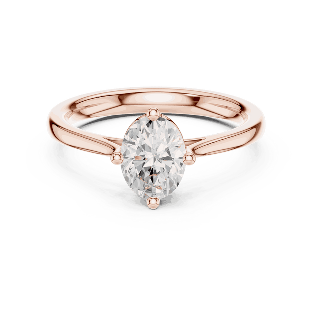 Oval Diamond Solitaire Brilliance Engagement Ring Rose Gold 18K | Lab Grown | Driona Jewels