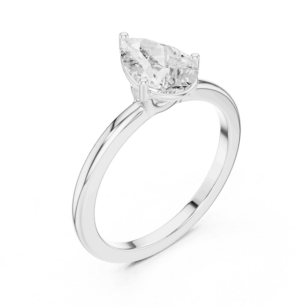 Pear Cut Solitaire Engagement Ring - Timeless Elegance