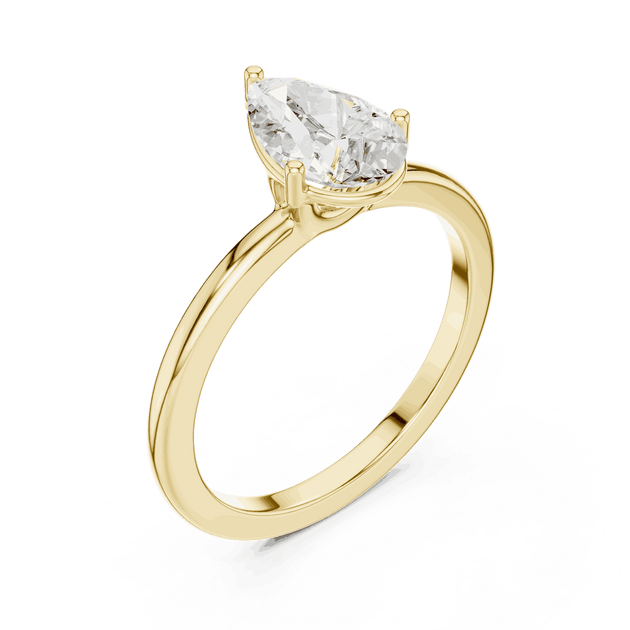 Pear Cut Solitaire Engagement Ring - Timeless Elegance