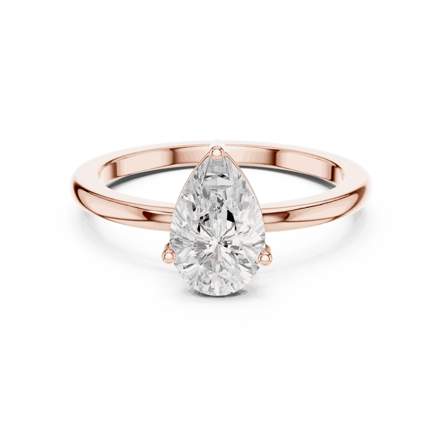 Pear Cut Solitaire Engagement Ring - Timeless Elegance