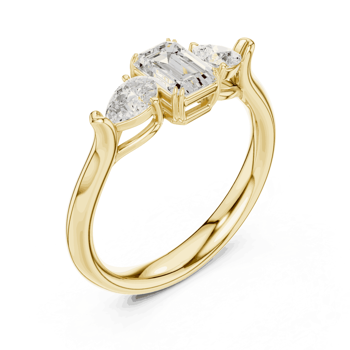 Oval Diamond Three Stone Engagement Ring Rose Gold 18K | Lab Grown | Driona Jewels