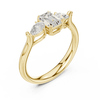 Oval Diamond Three Stone Engagement Ring Rose Gold 18K | Lab Grown | Driona Jewels