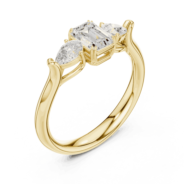 Oval Diamond Three Stone Engagement Ring Rose Gold 18K | Lab Grown | Driona Jewels