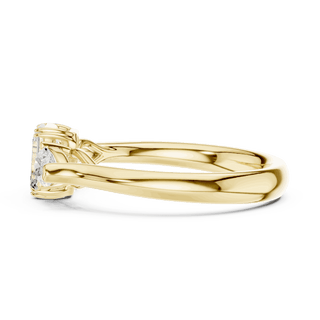 Oval Diamond Three Stone Engagement Ring Rose Gold 18K | Lab Grown | Driona Jewels