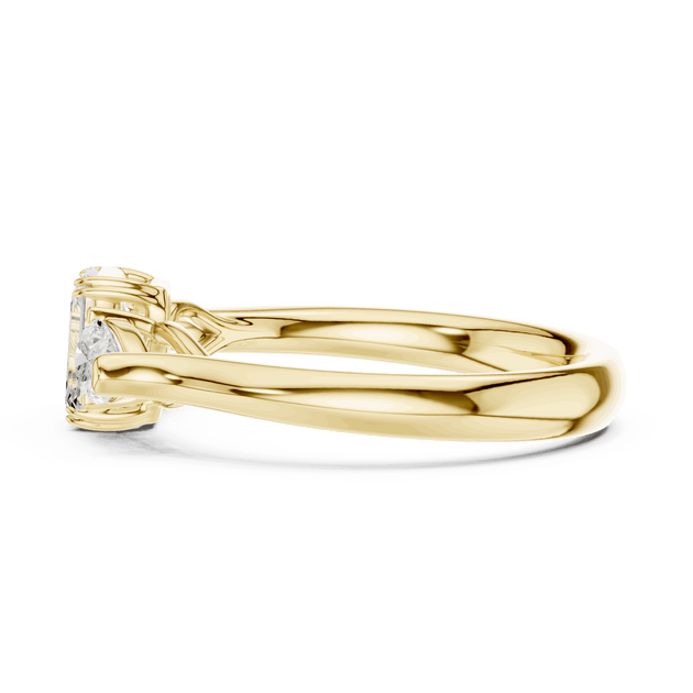 Oval Diamond Three Stone Engagement Ring Rose Gold 18K | Lab Grown | Driona Jewels