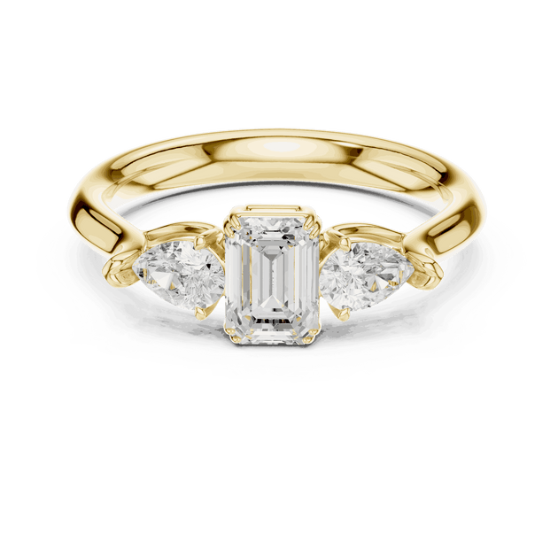 Oval Diamond Three Stone Engagement Ring Rose Gold 18K | Lab Grown | Driona Jewels