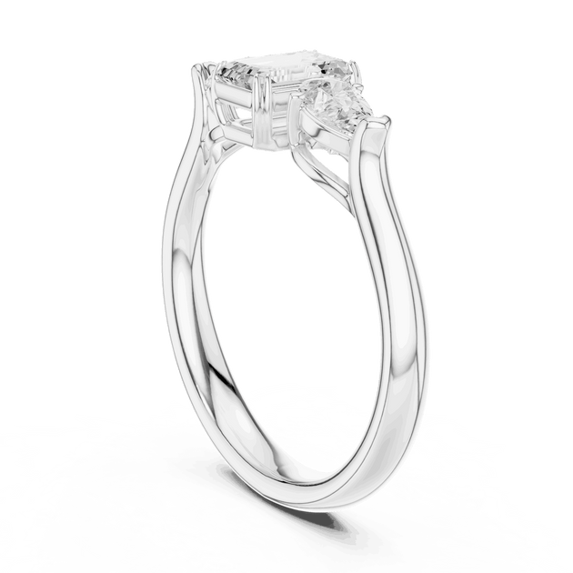 Oval Diamond Three Stone Engagement Ring Rose Gold 18K | Lab Grown | Driona Jewels