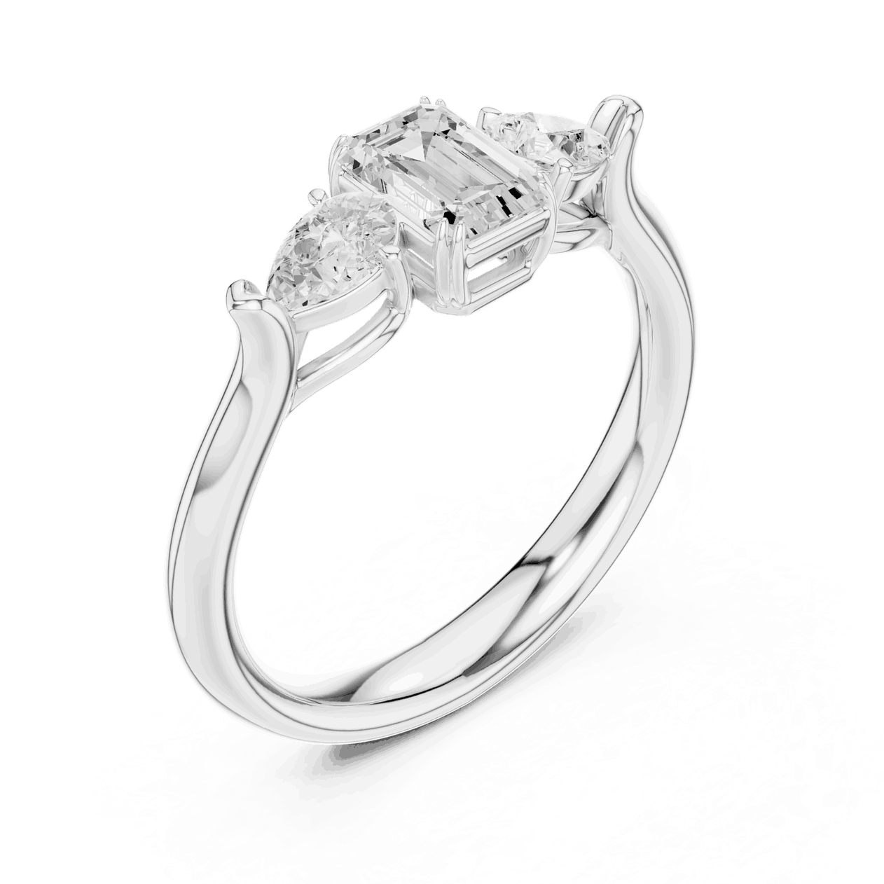 Oval Diamond Three Stone Engagement Ring Rose Gold 18K | Lab Grown | Driona Jewels