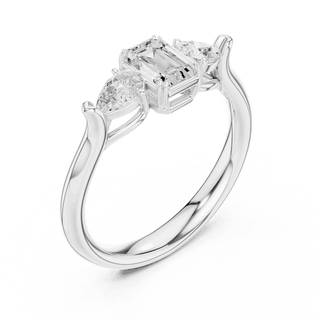 Oval Diamond Three Stone Engagement Ring Rose Gold 18K | Lab Grown | Driona Jewels