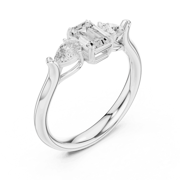Oval Diamond Three Stone Engagement Ring Rose Gold 18K | Lab Grown | Driona Jewels
