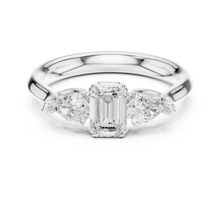 Oval Diamond Three Stone Engagement Ring Rose Gold 18K | Lab Grown | Driona Jewels